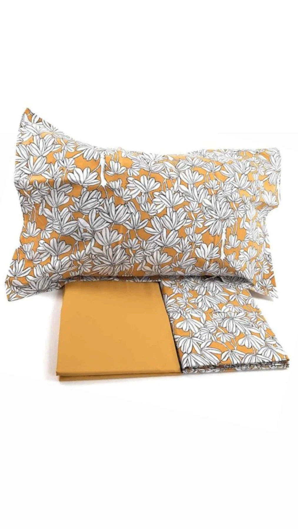Parure Copripiumino Matrimoniale Fazzini Kokoa – 100% Cotone – Colore Oro – Made in Italy