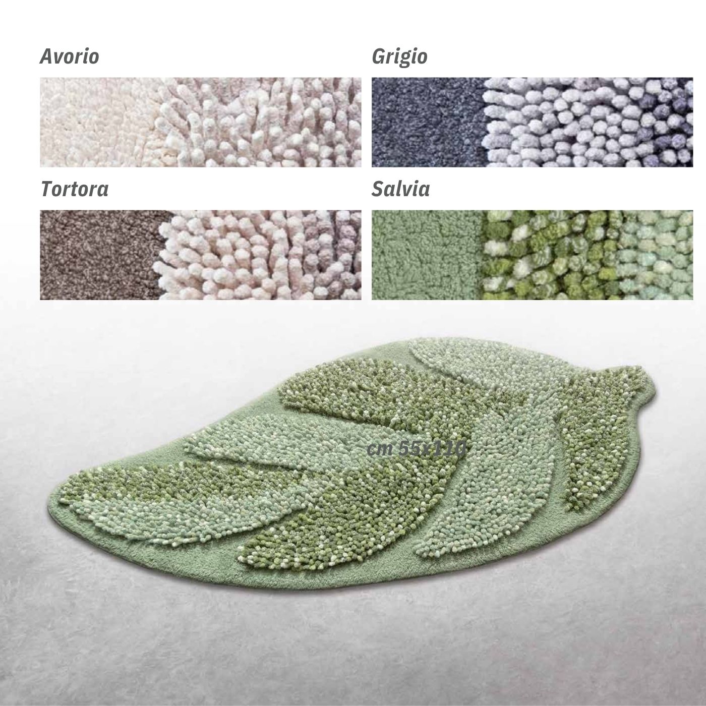 Tappeto Sagomato Home Philosophy "Number One Leaf" - 55x110 cm - Antiscivolo Geko Grip