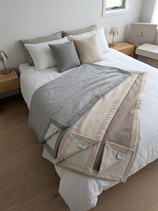 Coperta LANEROSSI "Fiordiloto" in Lana Merinos e Cashmere 250x220