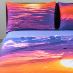 Completo Lenzuola Copriletto Matrimoniale  - Sogni di Viaggio "Lost Horizon" by Marco Carmassi - Caleffi