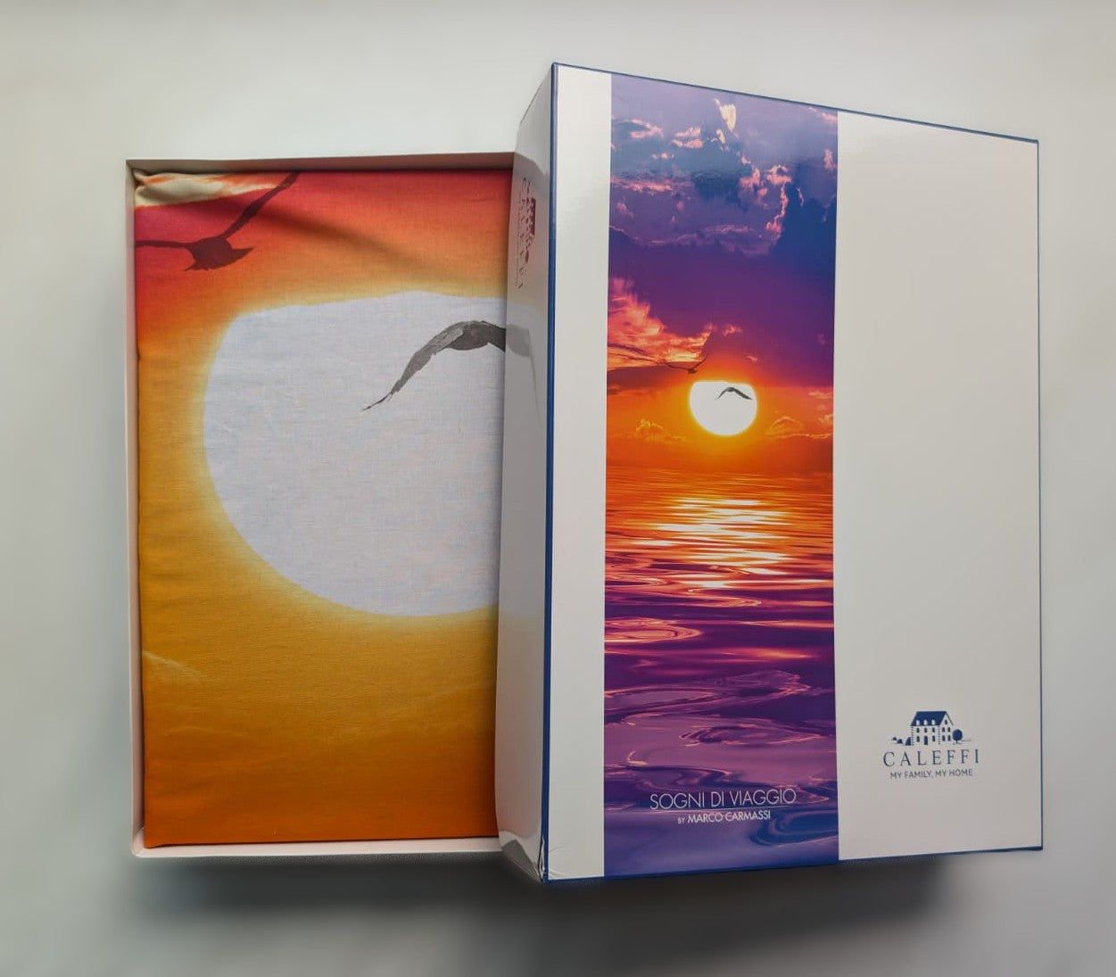 Completo Lenzuola Copriletto Matrimoniale  - Sogni di Viaggio "Lost Horizon" by Marco Carmassi - Caleffi