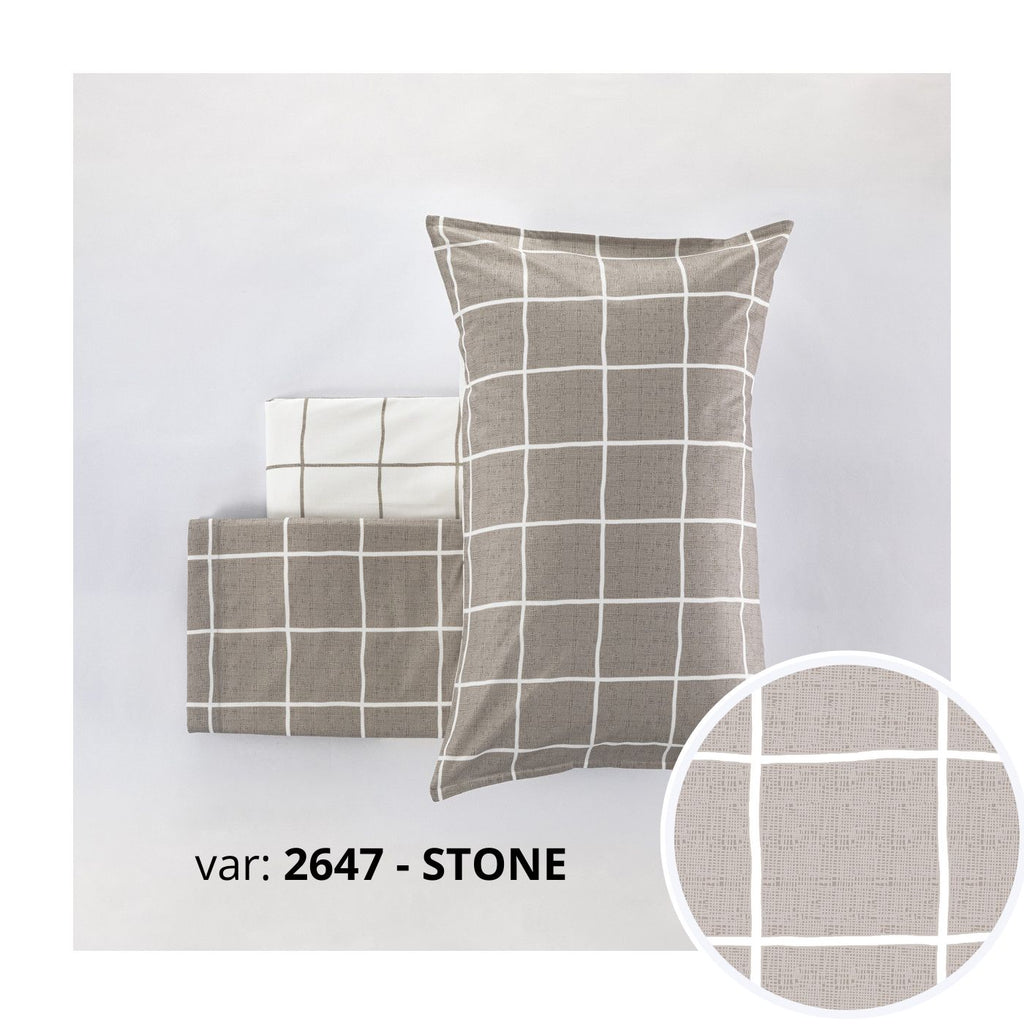 Completo Lenzuola Cogal "Milk" - 100% Cotone Naturale - Effetto Copriletto