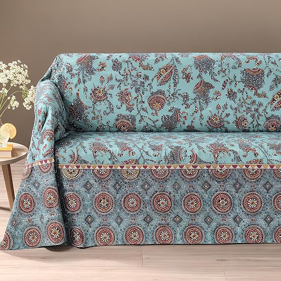 Telo Arredo Copridivano Caleffi GranDecor "Milos" - 100% Cotone