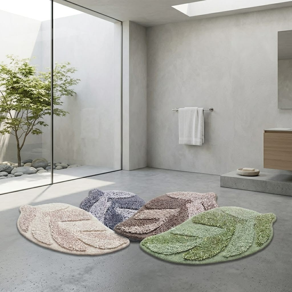 Tappeto Sagomato Home Philosophy "Number One Leaf" - 55x110 cm - Antiscivolo Geko Grip