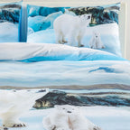 Completo Copripiumino Matrimoniale Caleffi Sogni di Viaggio Polar Bears - 255x200 cm