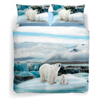 Completo Copripiumino Matrimoniale Caleffi Sogni di Viaggio Polar Bears - 255x200 cm