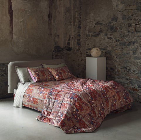 Kiyomi - Parure Copripiumino Matrimoniale – Raso di Cotone – Made in Italy - Fazzini