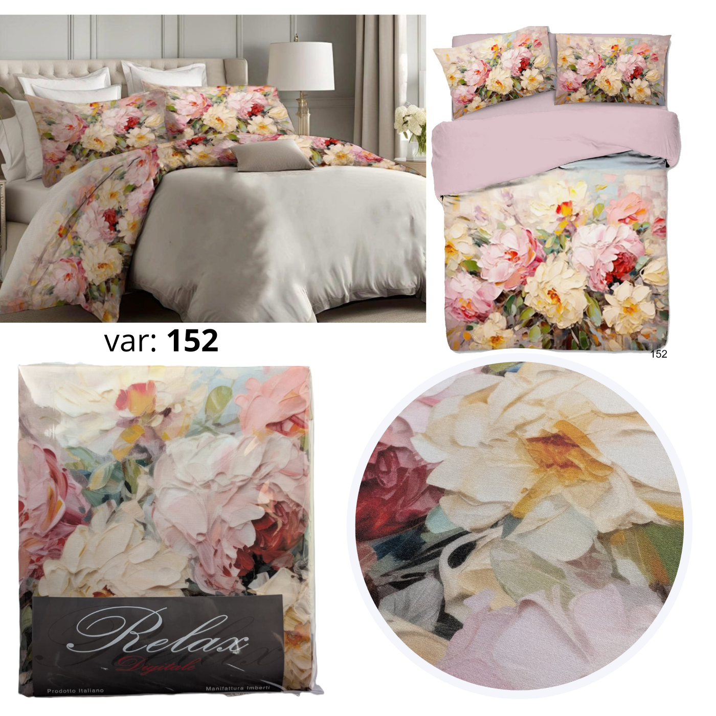 Completo Lenzuola Matrimoniale Manifattura Imberti "Relax Digitale Gardens" - 100% Cotone