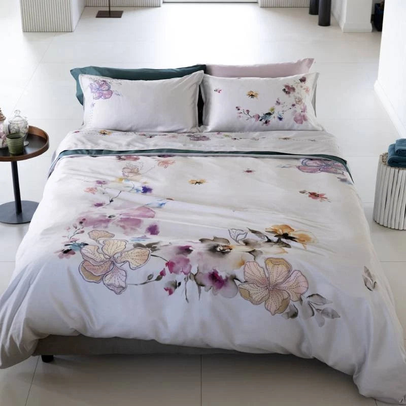 Completo Letto Matrimoniale Galizzi "Cassandra" - Raso di Cotone Effetto Ricamato