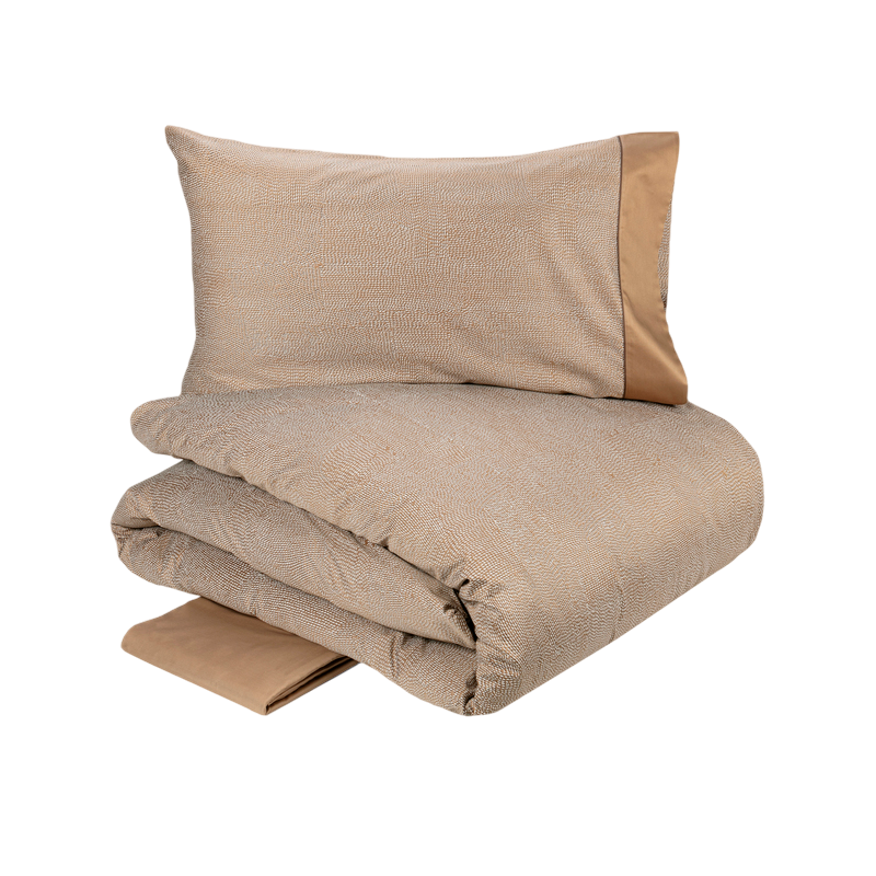 Sashiko - Completo Copripiumino Matrimoniale  – 100% Cotone – Made in Italy - Fazzini