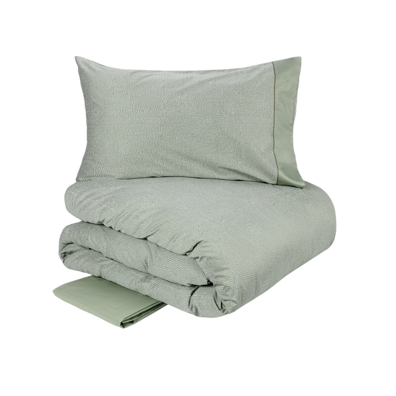 Sashiko - Completo Copripiumino Matrimoniale  – 100% Cotone – Made in Italy - Fazzini