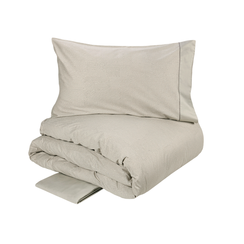 Sashiko - Completo Copripiumino Matrimoniale  – 100% Cotone – Made in Italy - Fazzini
