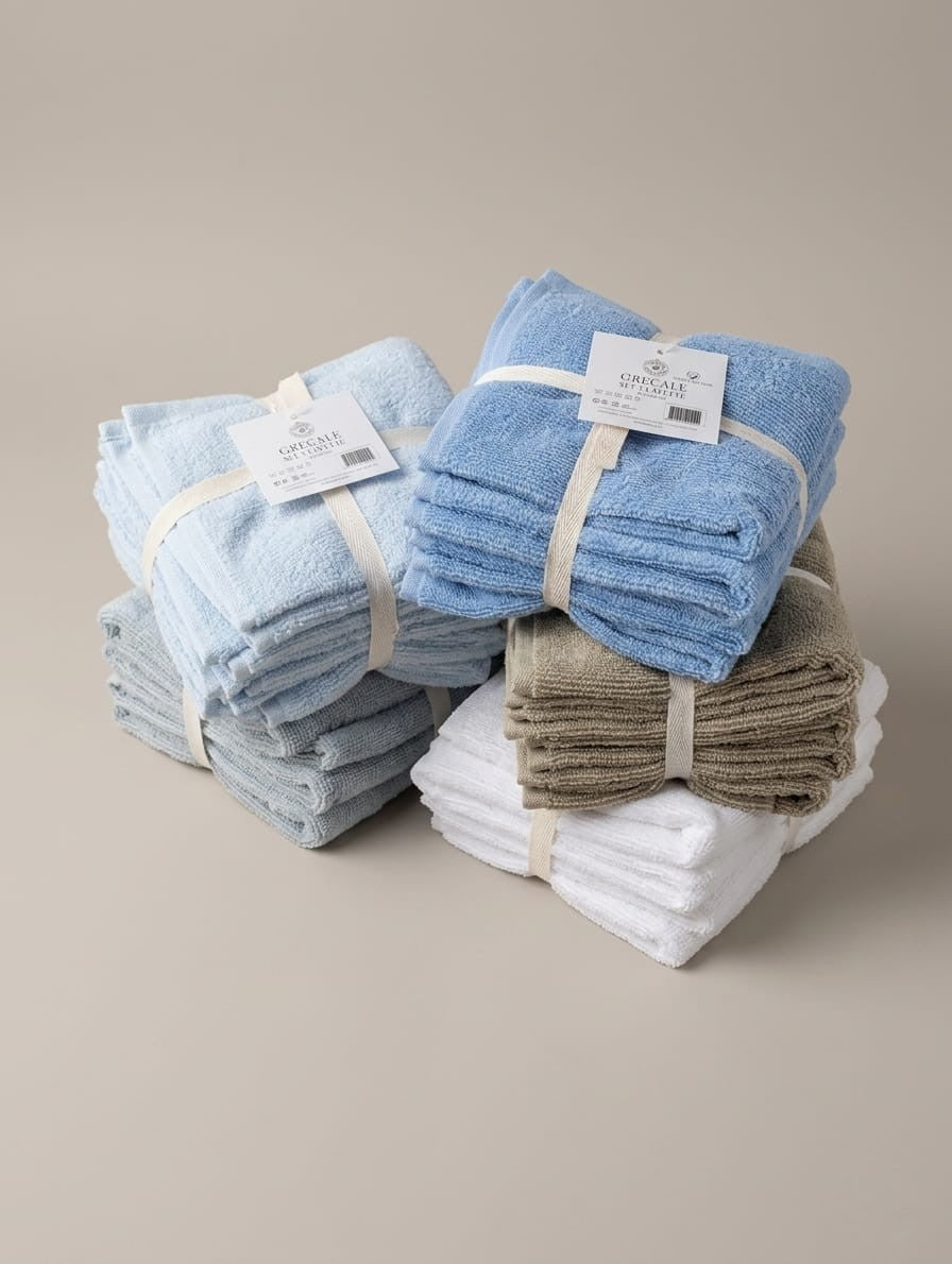 Set 5 Lavette Easy Home Grecale 30x30 cm - 100% Cotone