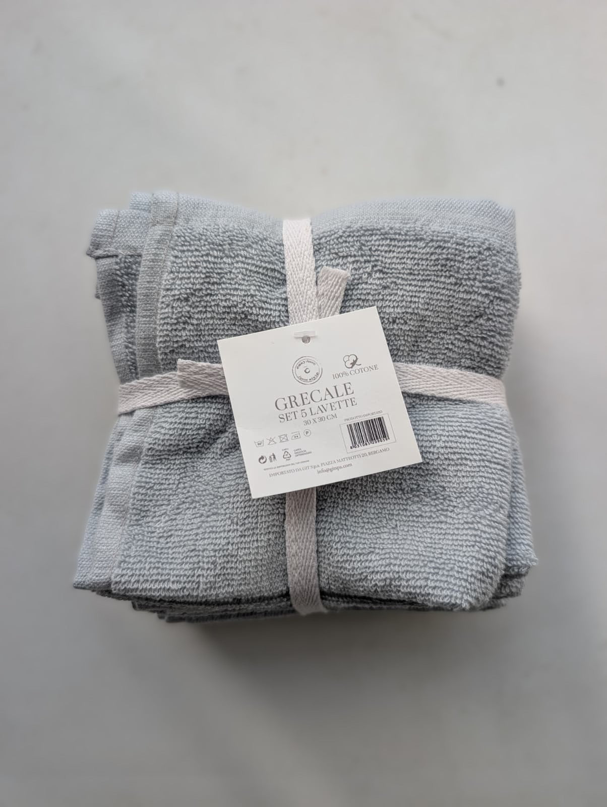 Set 5 Lavette Easy Home Grecale 30x30 cm - 100% Cotone