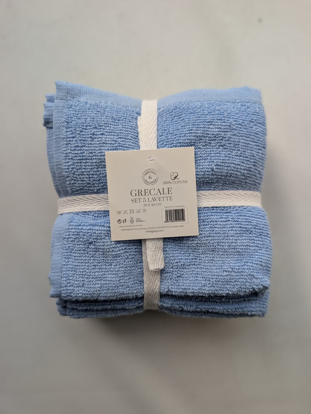 Set 5 Lavette Easy Home Grecale 30x30 cm - 100% Cotone