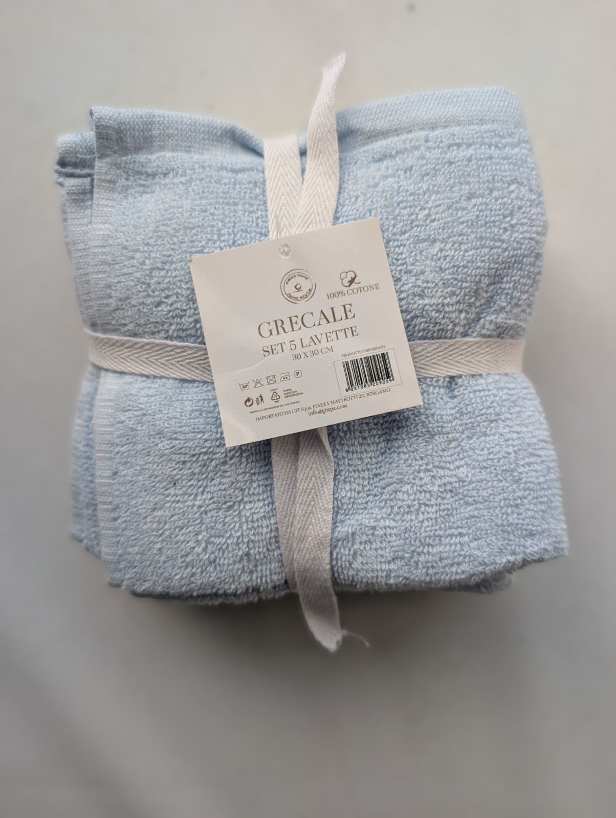 Set 5 Lavette Easy Home Grecale 30x30 cm - 100% Cotone