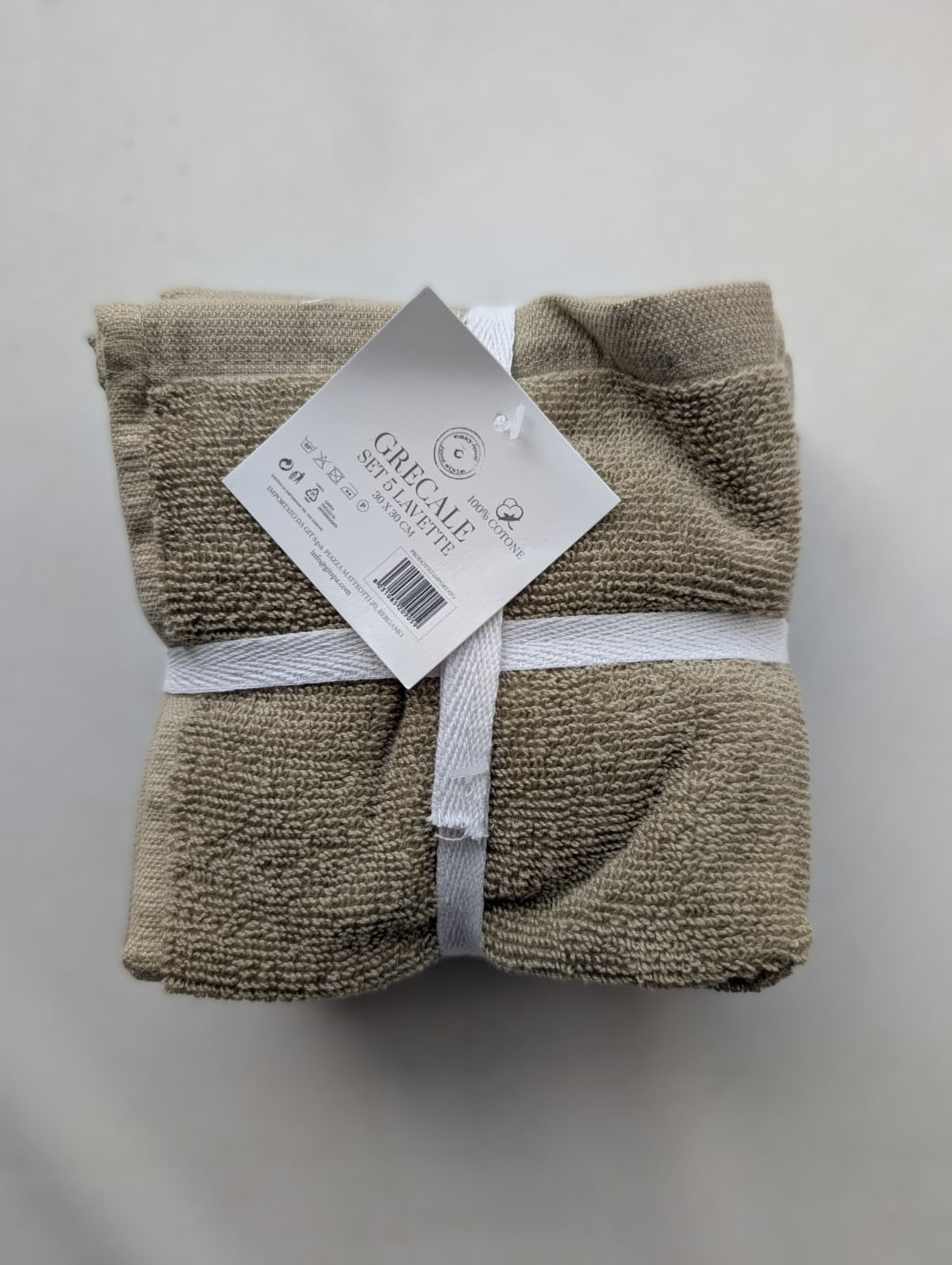 Set 5 Lavette Easy Home Grecale 30x30 cm - 100% Cotone