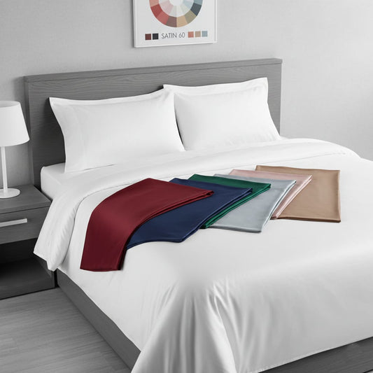 Completo Letto Matrimoniale Maxi in Raso di Puro Cotone - Zambaiti Tessitura