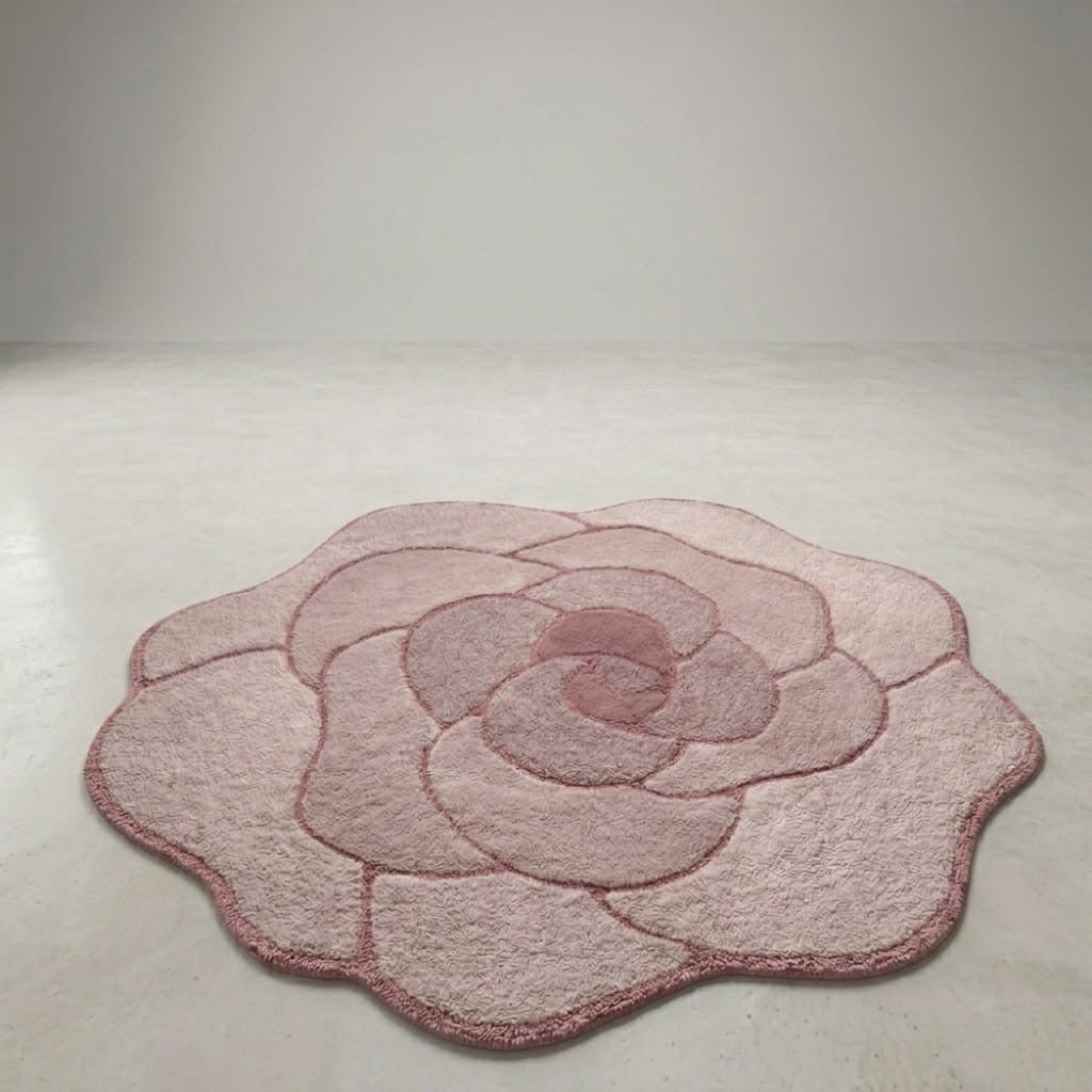 Tappeto Bagno Sagomato Home Philosophy "Rosa" - 100x105 cm - Antiscivolo Geko Grip