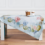 Tovaglia Vingi Tiffany Modello 32 - Stampa Digitale Marina con Coralli e Conchiglie