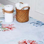 Tovaglia Vingi Tiffany Modello 32 - Stampa Digitale Marina con Coralli e Conchiglie