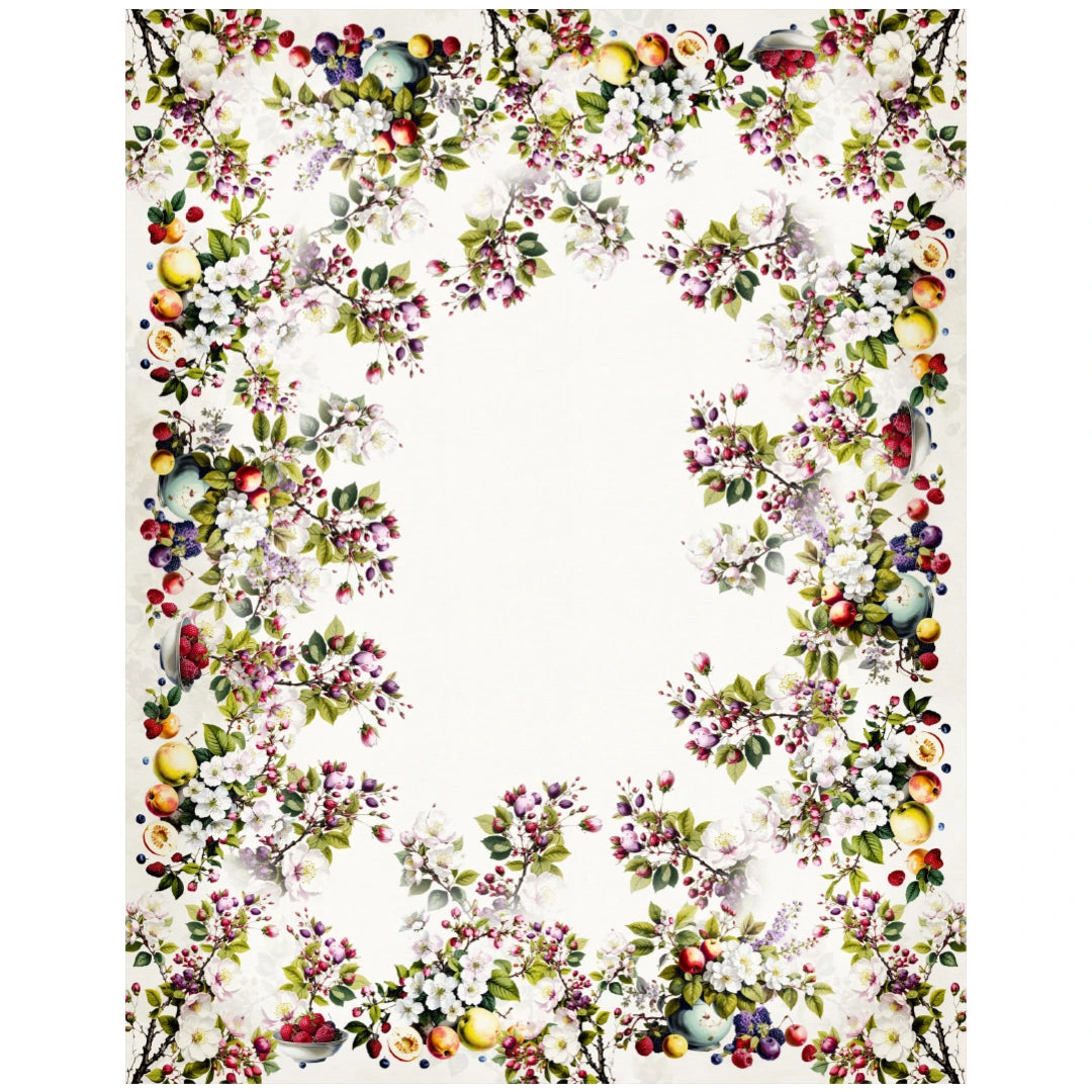 Tovaglia Vingi "Scelto da Benedetta Parodi" - Modello Tiffany 41 - Frutteto e Fiori di Pesco
