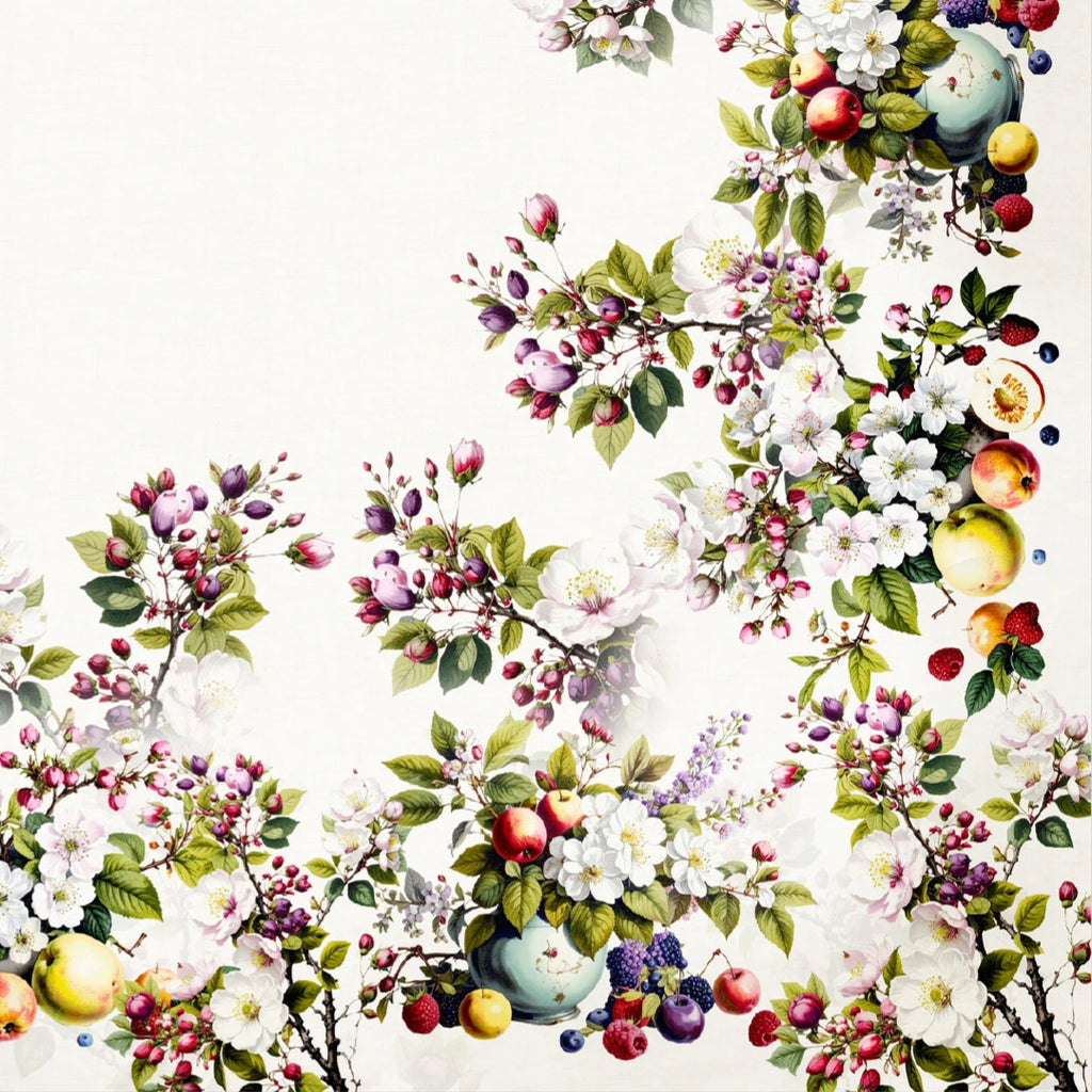 Tovaglia Vingi "Scelto da Benedetta Parodi" - Modello Tiffany 41 - Frutteto e Fiori di Pesco