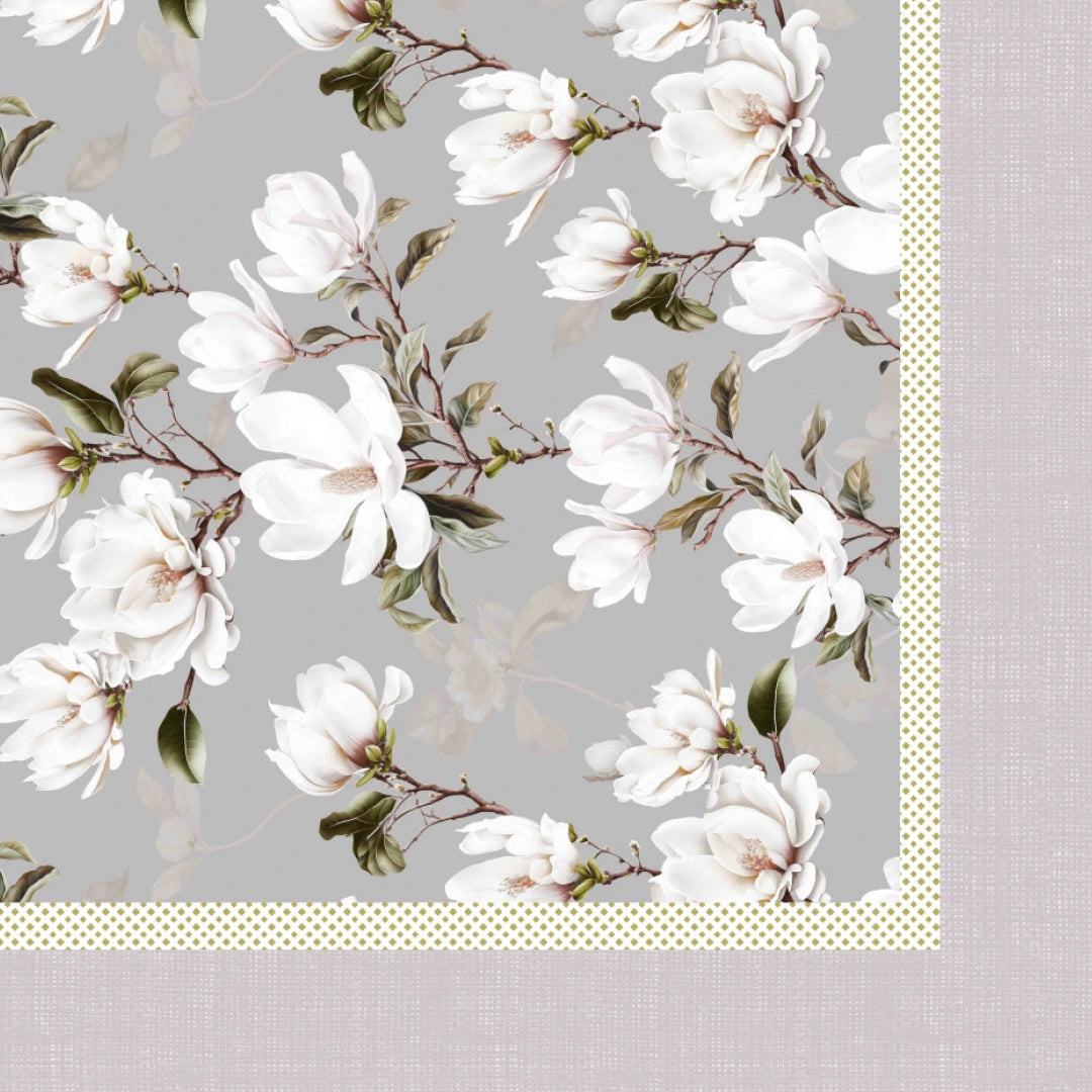 Tovaglia Vingi "Scelto da Benedetta Parodi" - Modello Tiffany 42 - Magnolia e Grigio Polvere