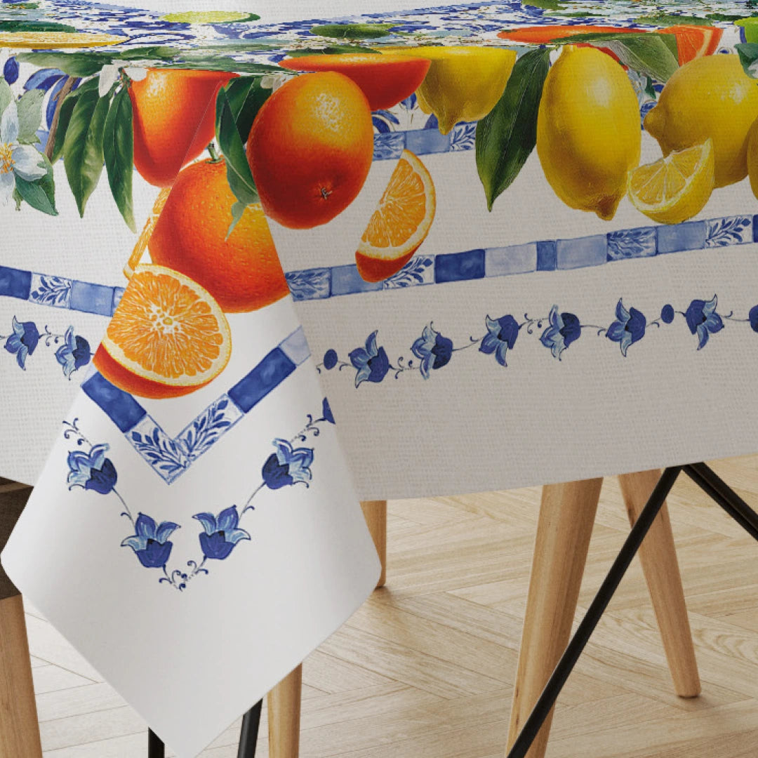 Tovaglia Vingi "Scelto da Benedetta Parodi" - Modello Tiffany 48 - Stampa Digitale Agrumi e Maioliche