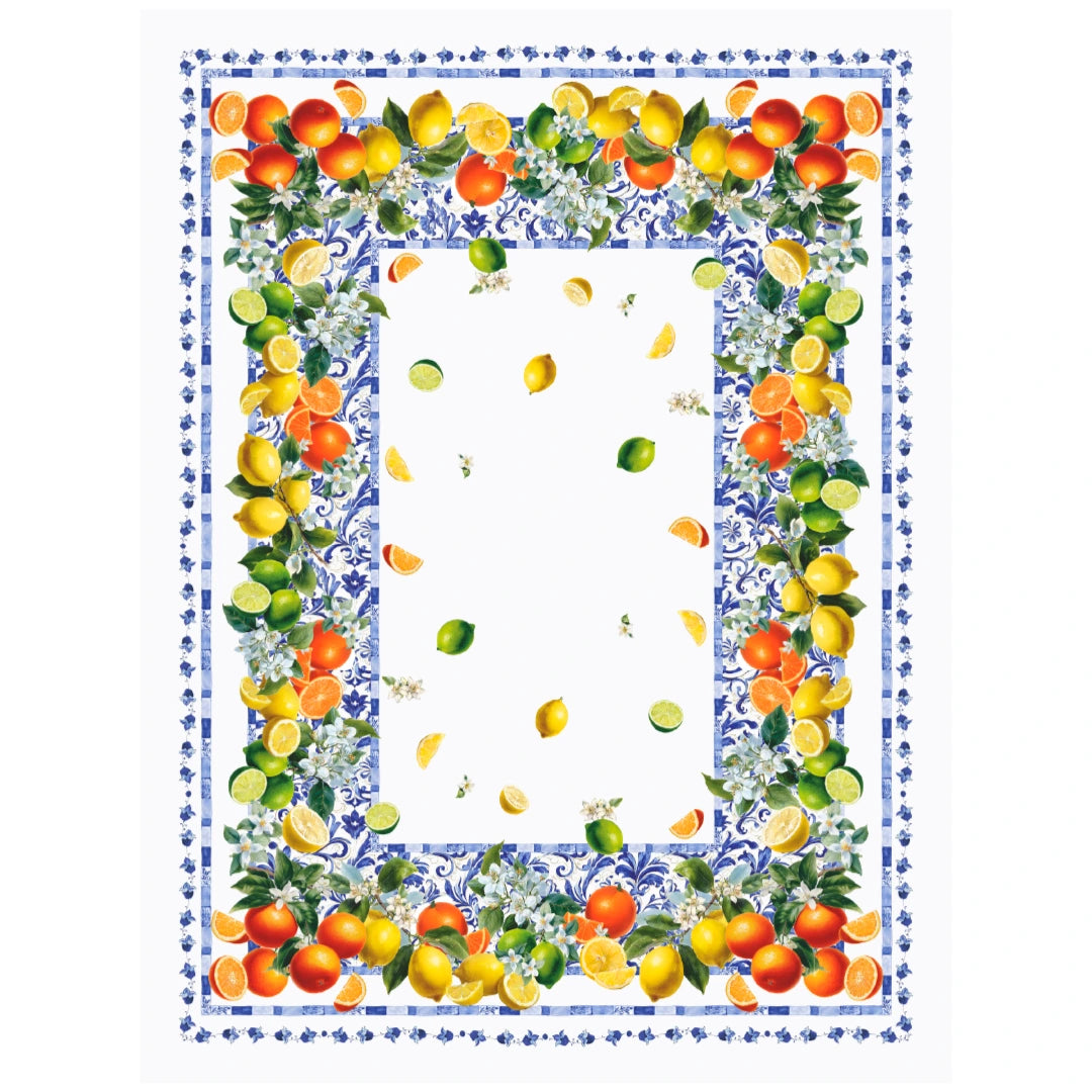 Tovaglia Vingi "Scelto da Benedetta Parodi" - Modello Tiffany 48 - Stampa Digitale Agrumi e Maioliche