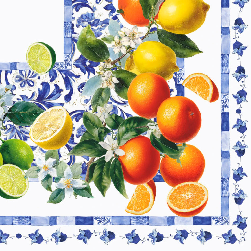 Tovaglia Vingi "Scelto da Benedetta Parodi" - Modello Tiffany 48 - Stampa Digitale Agrumi e Maioliche