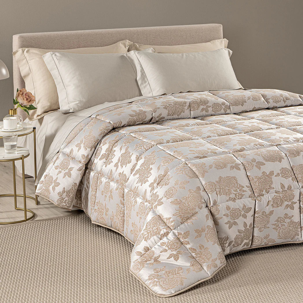 Trapunta Matrimoniale Floret Dreaming – Raso Jacquard Grigio Elegante