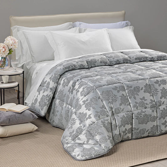 Trapunta Matrimoniale Floret Dreaming – Raso Jacquard Grigio Elegante