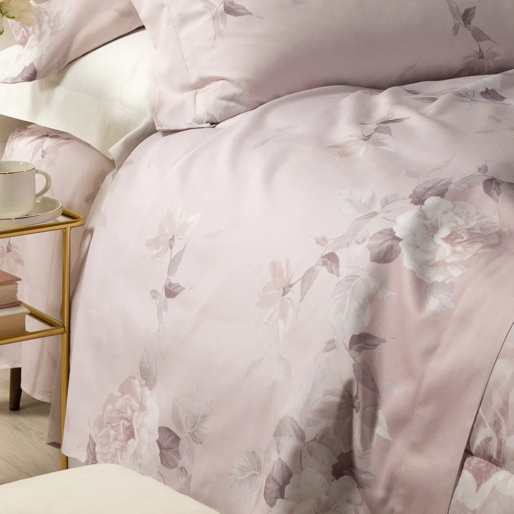 Trapunta in Raso di Cotone Rosa Alba e Tortora – Collezione Dreaming