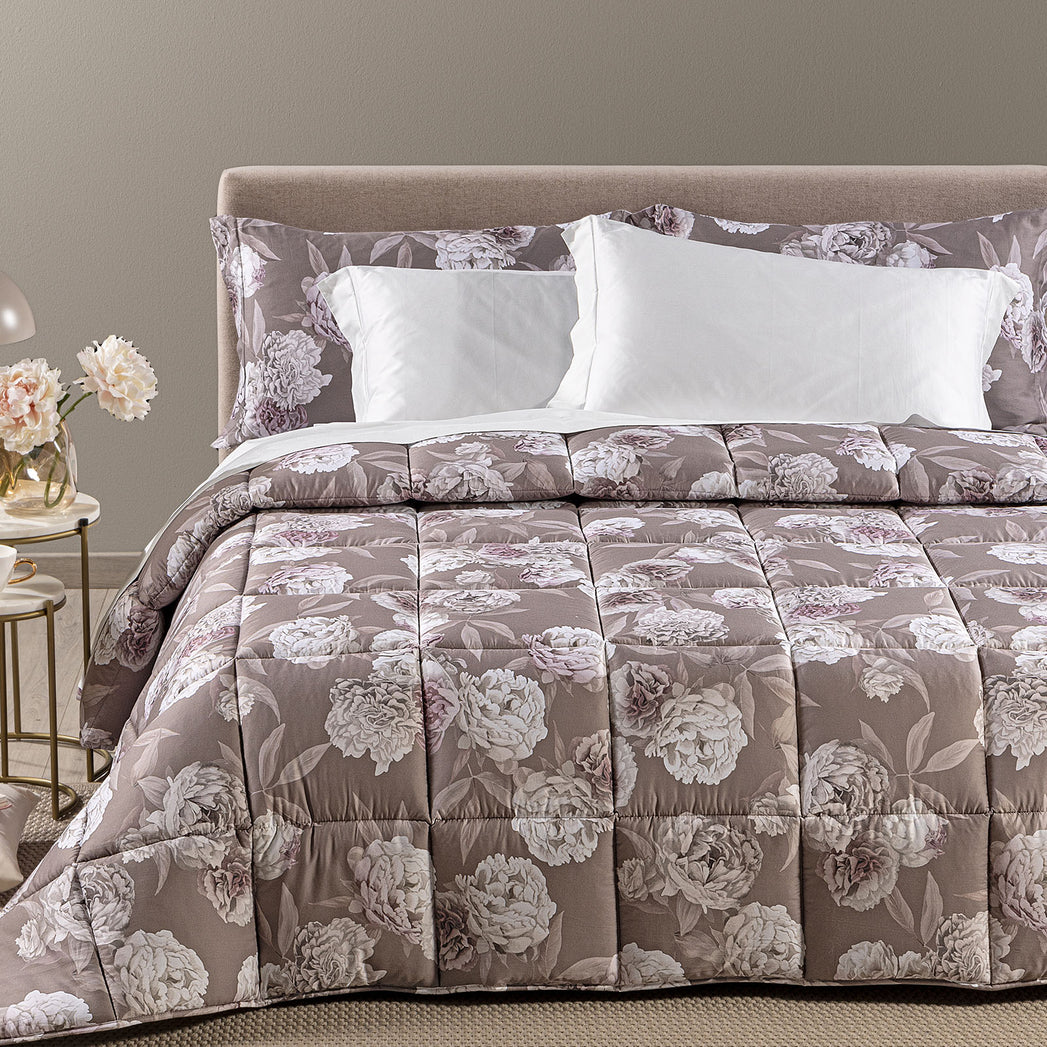 Rosa Bianca  - Trapunta Matrimoniale in Raso di Cotone - Caleffi