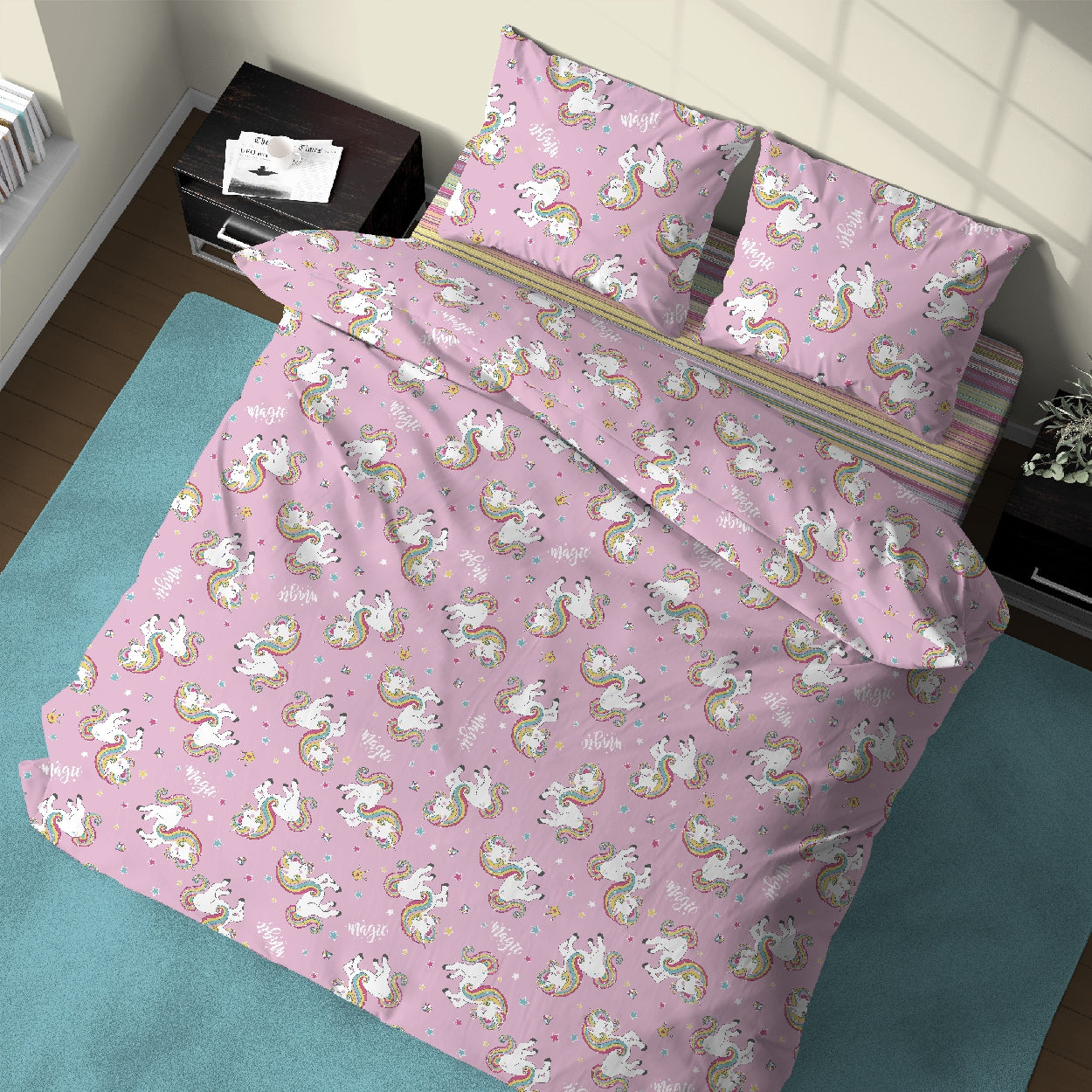 Parure Copripiumino Singolo in Cotone -Linea Quadrifoglio