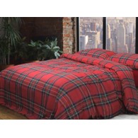 Copripiumino Piazza e Mezza Daunex Tartan Rosso