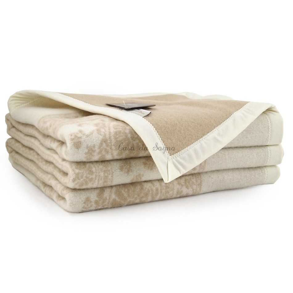 Coperta Matrimoniale LaneRossi Provenzale Bianco Beige