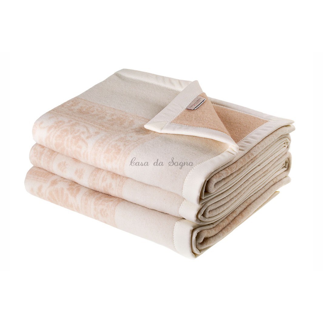 Coperta Matrimoniale LaneRossi Provenzale Bianco Rosa