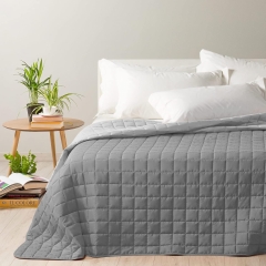 Modern Double Copriletto Trapuntato Caleffi Grigio