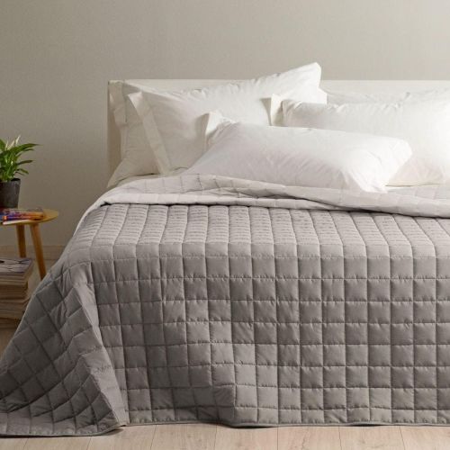 Modern Double Copriletto Trapuntato Caleffi Nocciola