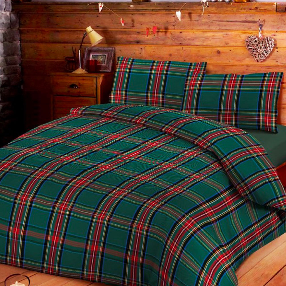 Copripiumino Matrimoniale Daunex Tartan Verde - CasaDaSogno